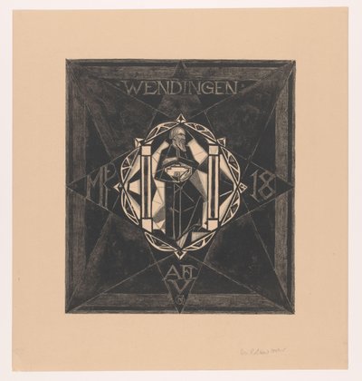 Kapak tasarımı: Wengen, 1918 by Richard Nicolaüs Roland Holst (signed by artist)