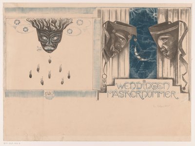 Kapak tasarımı: Weendingen, Maskernummer, 1920 by Richard Nicolaüs Roland Holst (signed by artist)