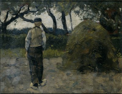 Saman Yığınının yanında duran bir Çiftçi by Richard Nicolaüs Roland Holst