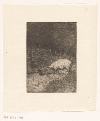 Bir çukurdan yemek domuz yavrusu by Richard Nicolaüs Roland Holst