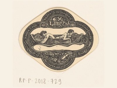 Ekslibris, Ina van Eibergen Santahagens-Waller Her günün altın beklentileri vardır (nesne üzerine başlık) by Richard Nicolaüs Roland Holst