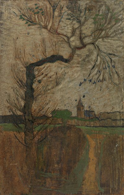 Söğüt ve Ufukta Bir Köy ile Ayak Pedi by Richard Nicolaüs Roland Holst