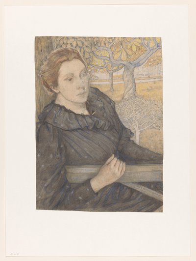 Noordwijk'te bir bahçede Henriëtte van der Schalk by Richard Nicolaüs Roland Holst