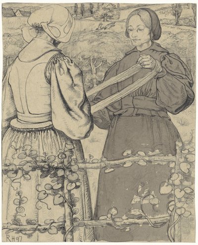İplik saran Huiser kızlar by Richard Nicolaüs Roland Holst