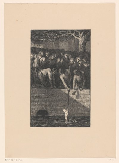 Kanaldan Bebek Cesedi Alan Adam Kanalizasyon sefaletini kusuyor (orijinal başlık) by Richard Nicolaüs Roland Holst