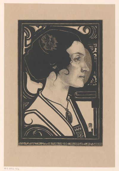 Bilinmeyen bir kadının portresi Vitrayda portre için eskiz tasarımı (nesne üzerinde başlık) by Richard Nicolaüs Roland Holst