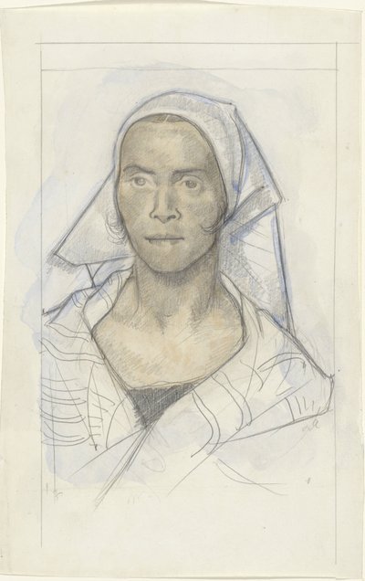 Başörtülü bir kadın portresi by Richard Nicolaüs Roland Holst