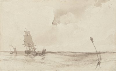 Bir Deniz Manzarası (kağıt üzerinde sepya yıkama) by Richard Parkes Bonington