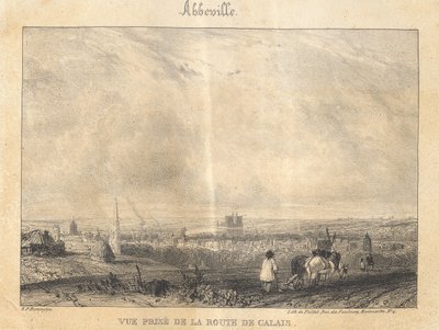 Abbeville - Calais yolundan alınan görünüm by Richard Parkes Bonington