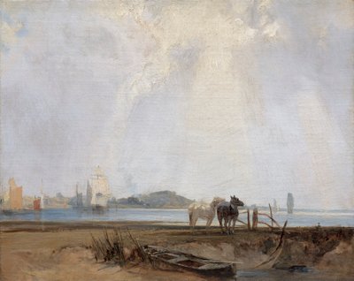 Quillebeuf yakınında by Richard Parkes Bonington