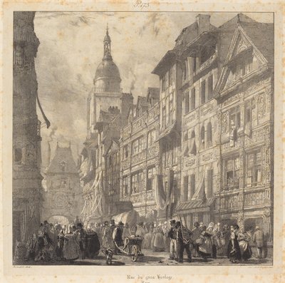 Rue du Gros-Horloge, Rouen by Richard Parkes Bonington