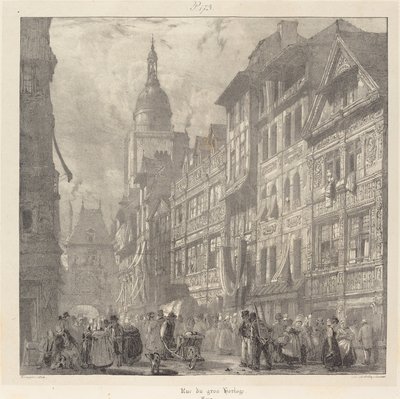 Rue du Gros-Horloge, Rouen by Richard Parkes Bonington