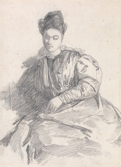 Oturan Bir Kadının Çalışması by Richard Parkes Bonington