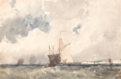 Dalgalı Denizde Gemiler by Richard Parkes Bonington