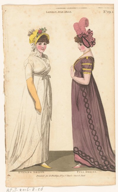 Londra ve Paris Kadın Modası Dergisi, No. 29.1: Londra, Temmuz. 1800: Abiye Elbise; Tam takım by Richard Phillips