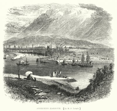Aberdeen Limanı (gravür) by Richard Principal (after) Leitch