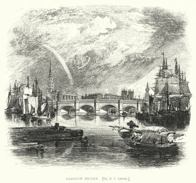 Glasgow Köprüsü (gravür) by Richard Principal (after) Leitch