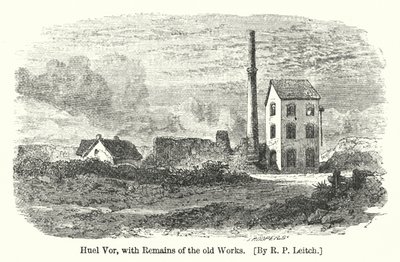 Huel Vor, Eski Eserlerin Kalıntıları ile (gravür) by Richard Principal (after) Leitch