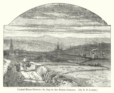 United Mines District, Orta Mesafede St Günü (gravür) by Richard Principal (after) Leitch