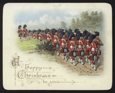 Cameron Highlanders (kromolitho) by Richard Simkin