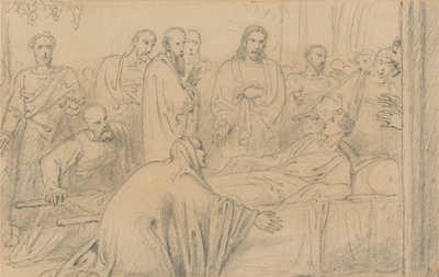 Dul Kadının Oğlunu Dirilten Mesih (Luka 7:13-16) by Richard Westall