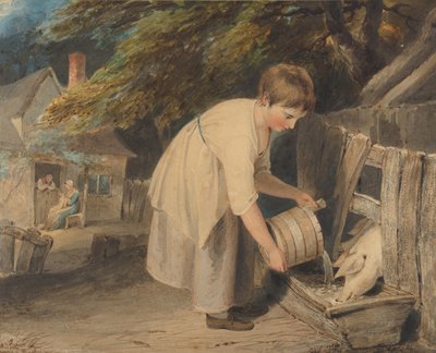 Domuzları Besleyen Kız, 1800. by Richard Westall