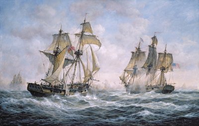 US Sloop-of-War Wasp ve H.M. Brig-of-War Frolic, 1812 by Richard Willis