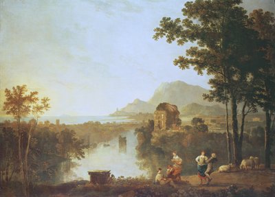 Akşamları geniş kıyı manzarası (tuval üzerine yağlı boya) by Richard Wilson