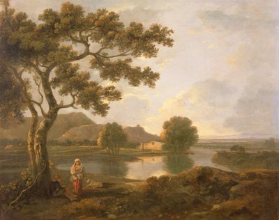 Çiftlik Evi ile Nehir Manzarası (tuval üzerine yağlı boya) by Richard Wilson