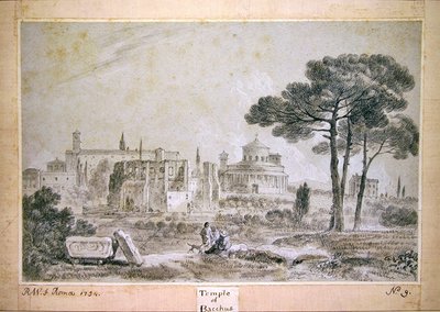 Bacchus Tapınağı (kalem ve kağıt üzerinde yıkama) by Richard Wilson