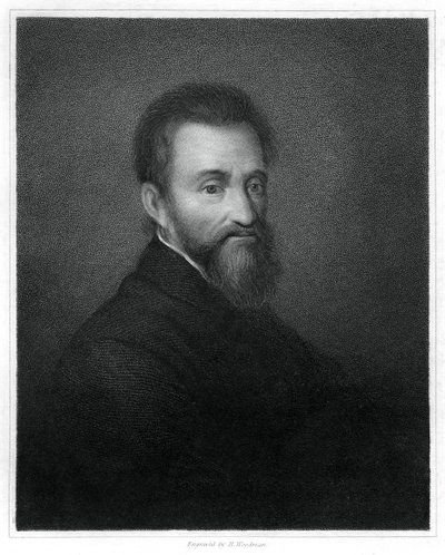 Michelangelo, İtalyan Rönesans heykeltıraş, ressam, mimar ve şair, 1833. by Richard Woodman