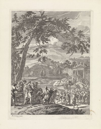 Silvio şenlikli bir karşılama aldı Il papaz fido (dizi adı) by Richard van Orley (II)