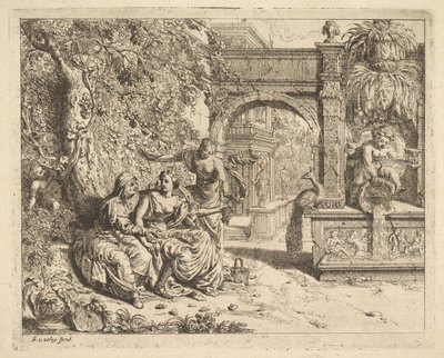 Vertumnus ve Pomona. by Richard van Orley