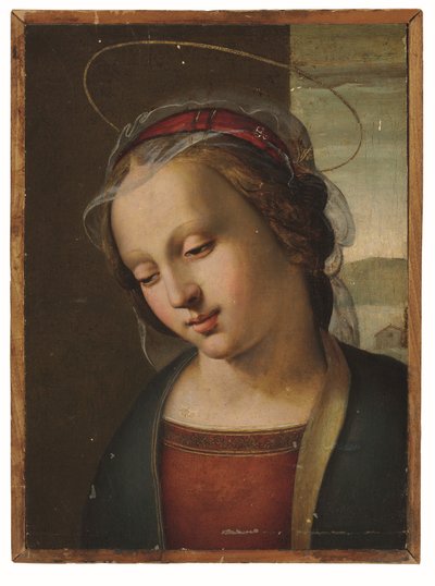 Madonna: bir sunak parçasından bir parça (panelde yağ ve altın) by Ridolfo Ghirlandaio (attr. to)