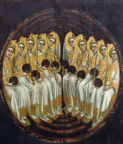 Ellerinde Kürelerle Oturan Melekler, c.1348-54 by Ridolfo di Arpo Guariento