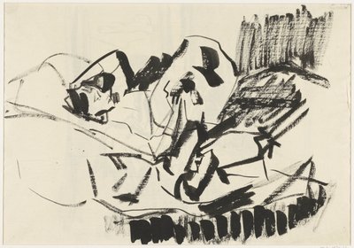 yatakta yatan kadın by Rik Wouters