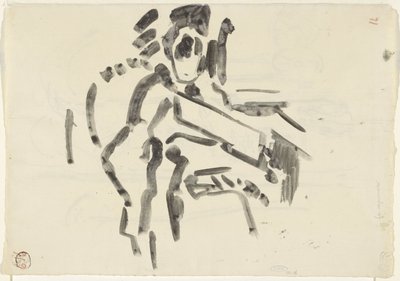 Oturan bir figürün taslağı by Rik Wouters