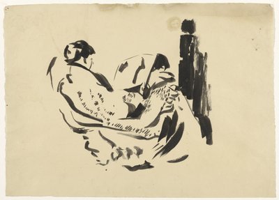 Bir koltukta oturan Nel Wouters üzerinde çalışma by Rik Wouters