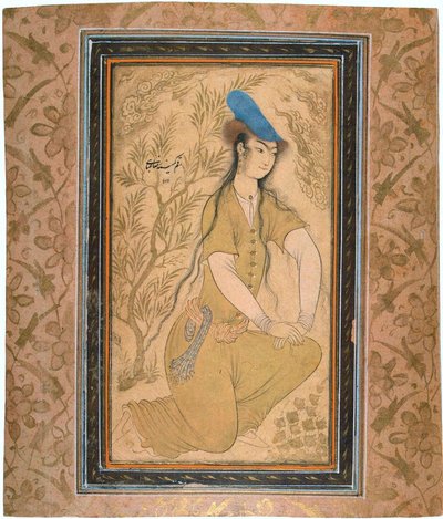 Kürk Şapkalı Kız, 1602. by Riza i Abbasi