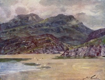 Penrhyn Deudraeth yakınlarında Yalnız Bir Sahil (renkli taş) by Robert (after) Fowler