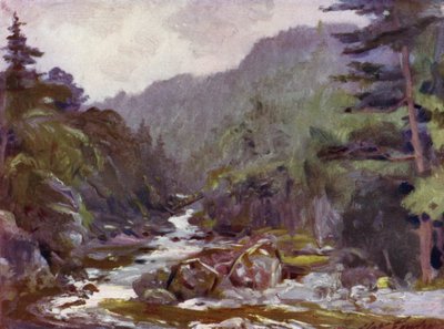 Llugwy Nehri üzerindeki Madenci Köprüsü (renkli taş) by Robert (after) Fowler