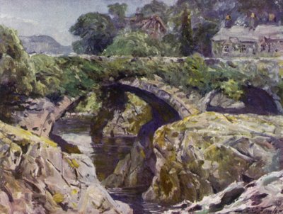 Eski Köprü, Bettws-y-Coed (renkli taş) by Robert (after) Fowler