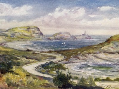 Mumbles, Swansea (renkli taş) yakın görünüm by Robert (after) Fowler