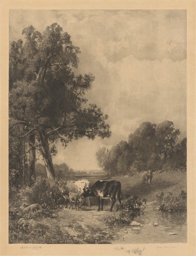 İsimsiz (Dere Kenarındaki İnekler ve Buzağılar) by Robert A. Eichelberger