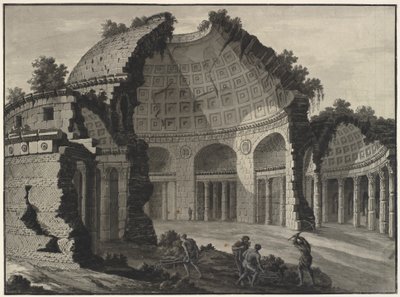Antik bir rotunda kalıntılarının mimari fantezisi by Robert Adam