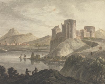 Klasik Manzarada Figürlü Kale by Robert Adam