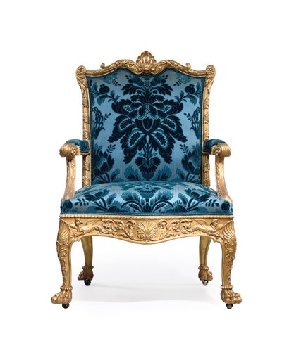George III yaldızlı ahşap koltuklardan biri by Robert Adam