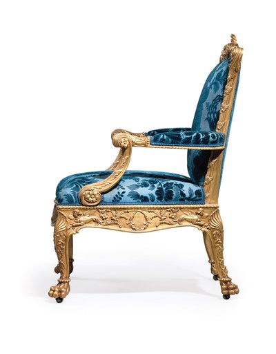 George III yaldızlı ahşap koltuklardan biri by Robert Adam