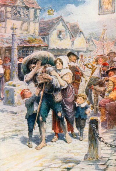 Christian Hac Yolculuğuna Çıkıyor (renkli taş baskı) by Robert Ambrose (after) Dudley