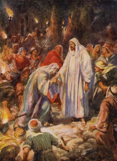 Yahuda tarafından ihanete uğrayan İsa Mesih (renkli taş) by Robert Ambrose (after) Dudley